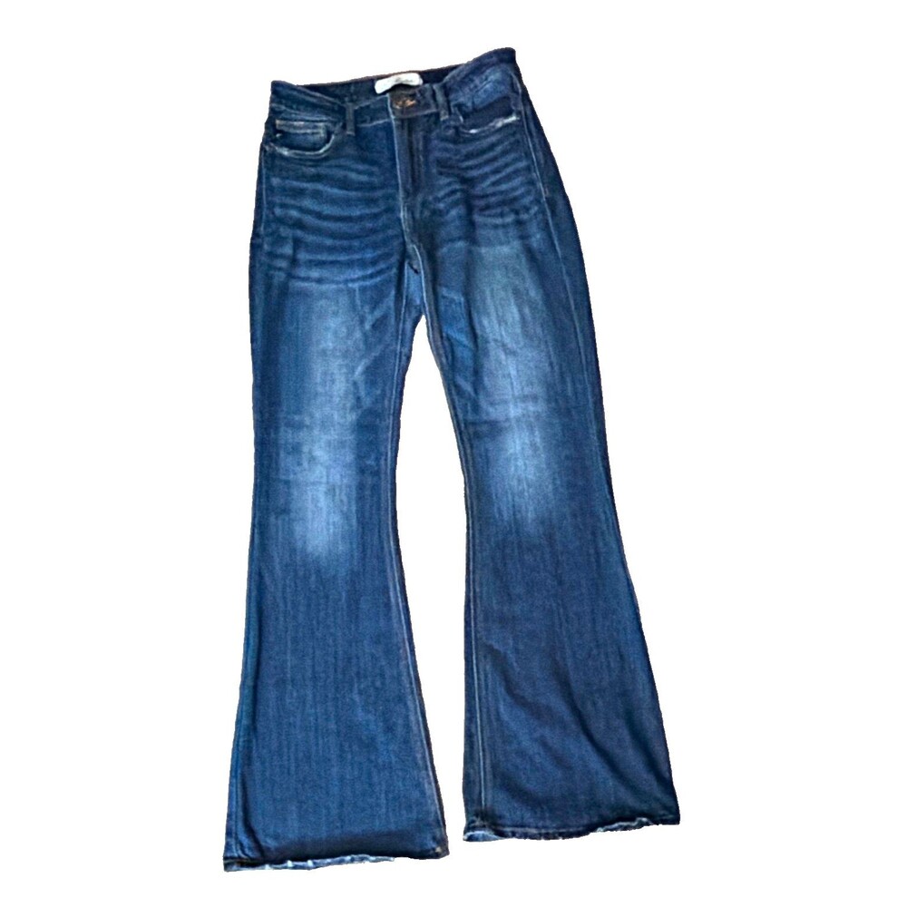 KanCan Womens Jeans 9/28 Flare Stretch KC6102L01 Blue Denim